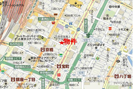京橋イーサスビルへの行き方