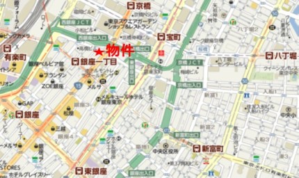 京橋三菱ビルへの行き方