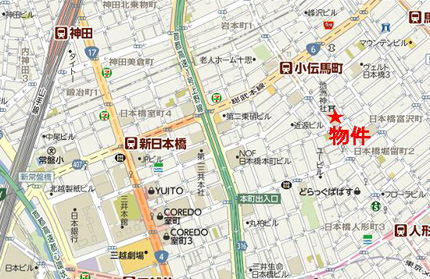 新堀留ビル(ユニゾ堀留町二丁目ビル)への行き方
